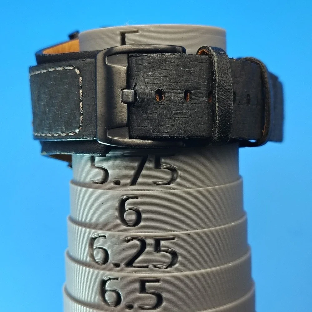 Vintage 2002 Fossil Blue BQ9297 ANA-Digi 40mm Mens Quartz‎ Watch Leather Cuff